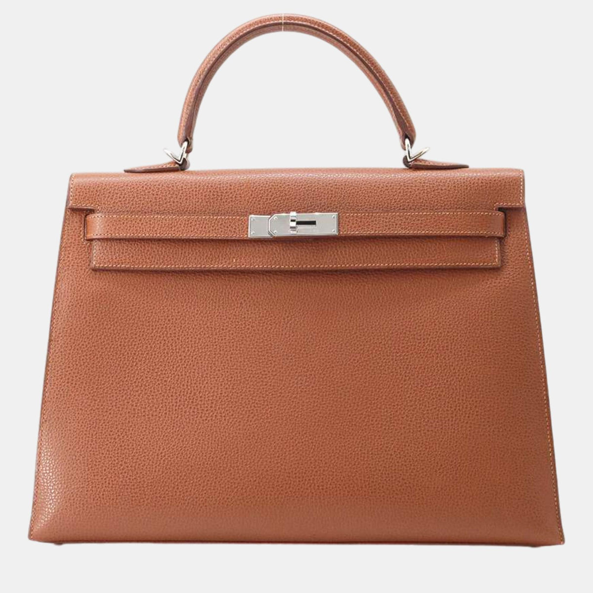 Hermès Brown Vache Leather Liege 35  Kelly Sellier Top Handle Bag