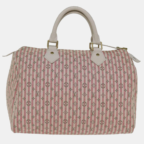 Pink Canvas Speedy 30 handbag