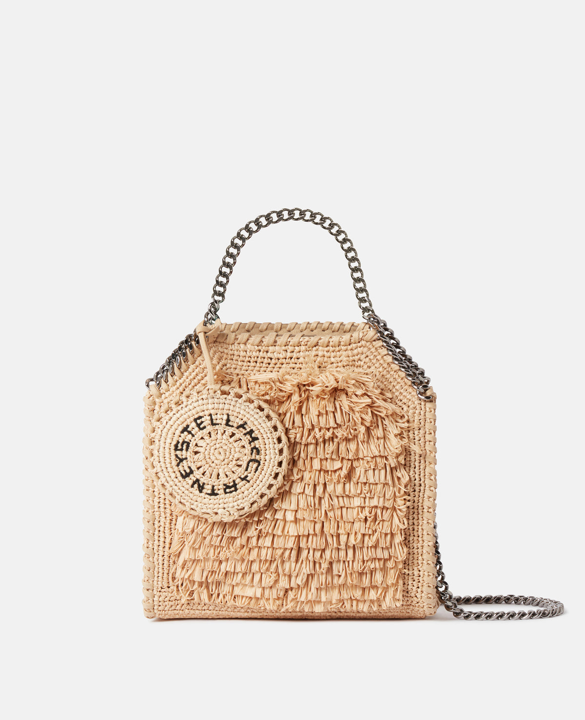 Stella McCartney Falabella Raffia Tiny Tote Bag, Woman, NATURAL