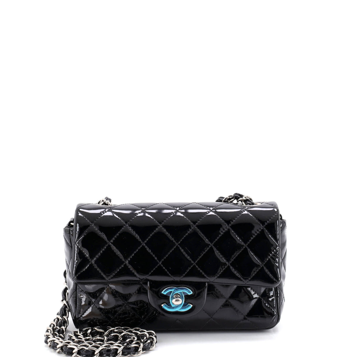 Chanel CHANEL Classic Single Flap Bag Quilted Patent Mini