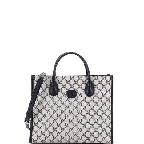 GUCCI Interlocking G Tote GG Coated Canvas and Leather Small