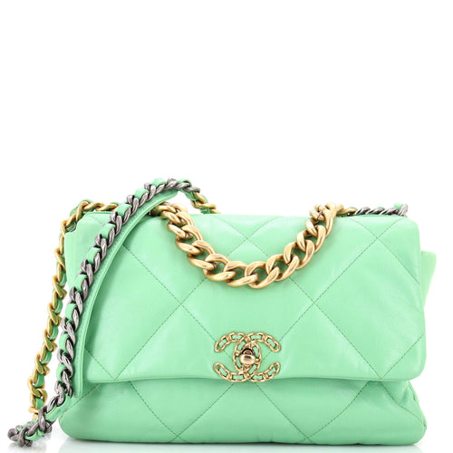 CHANEL 19 Flap Bag Quilted Leather Large