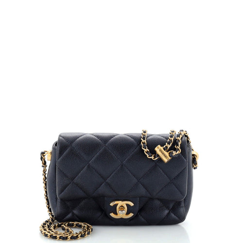 CHANEL My Perfect Adjustable Chain Flap Bag Quilted Iridescent Caviar Mini