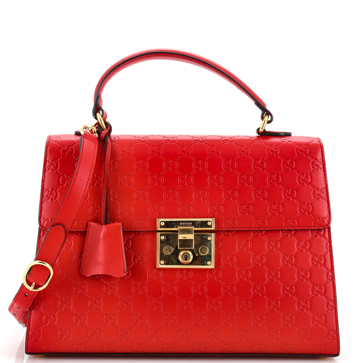 Gucci GUCCI Padlock Top Handle Bag Guccissima Leather Medium