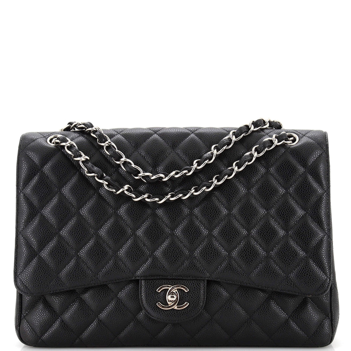 Chanel CHANEL Classic Single Flap Bag Quilted Caviar Maxi