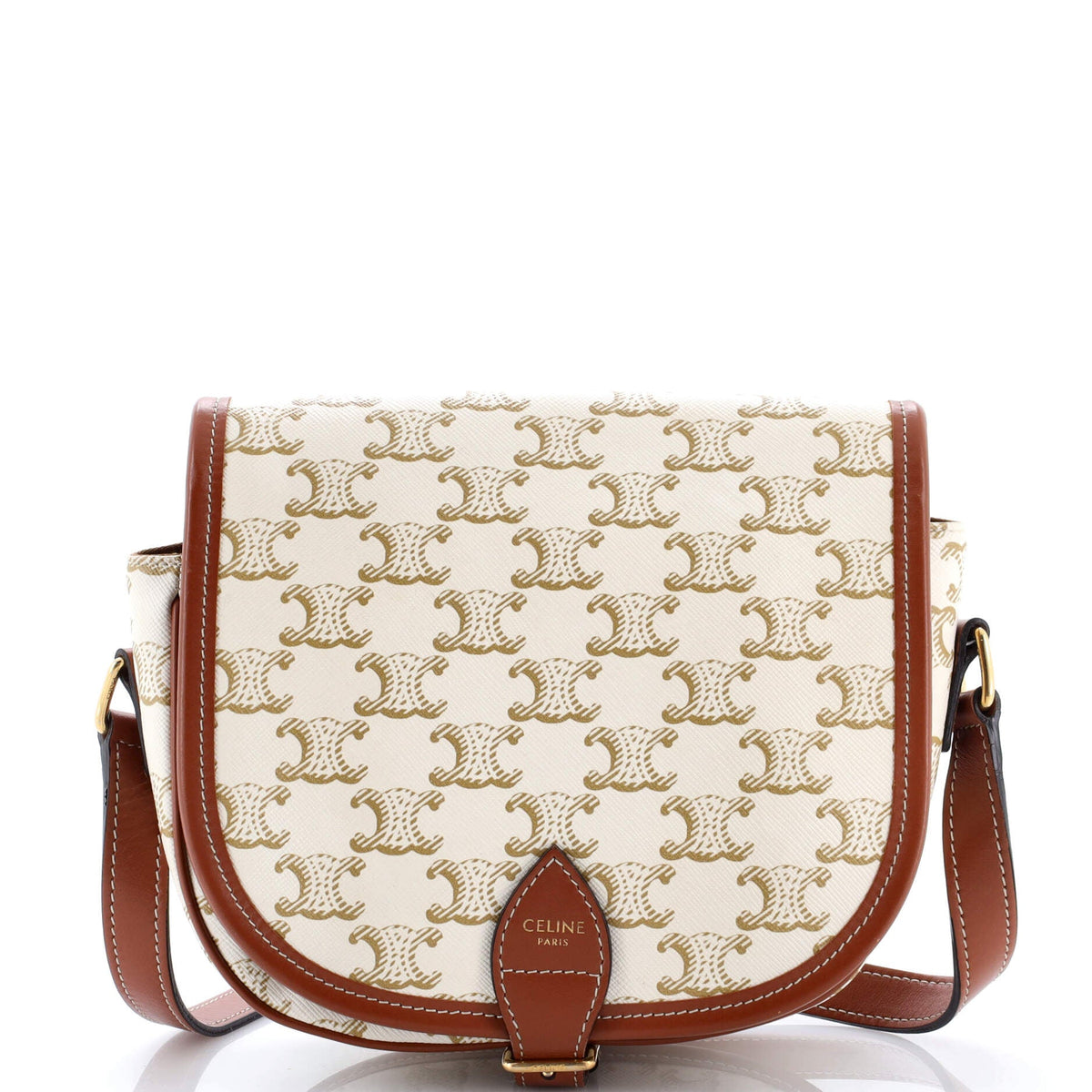 Celine CELINE Folco Bag Triomphe Coated Canvas Medium