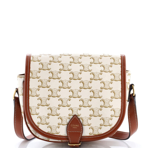 CELINE Folco Bag Triomphe Coated Canvas Medium