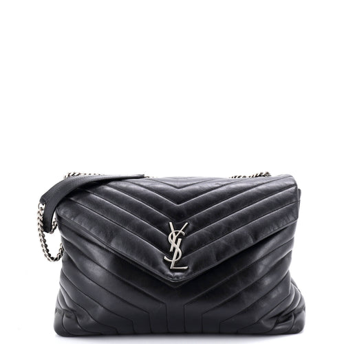 Loulou Shoulder Bag Matelasse Chevron Leather Large