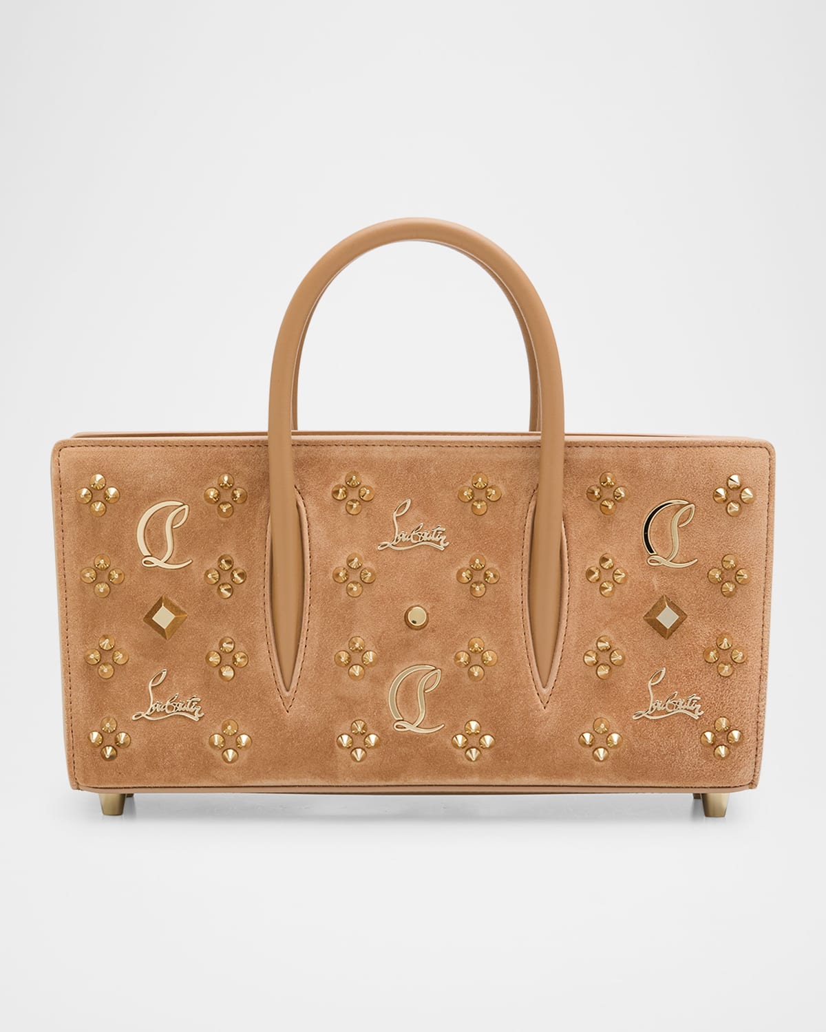 Christian Louboutin Paloma Loubinthesky Spike Suede Top-Handle Bag