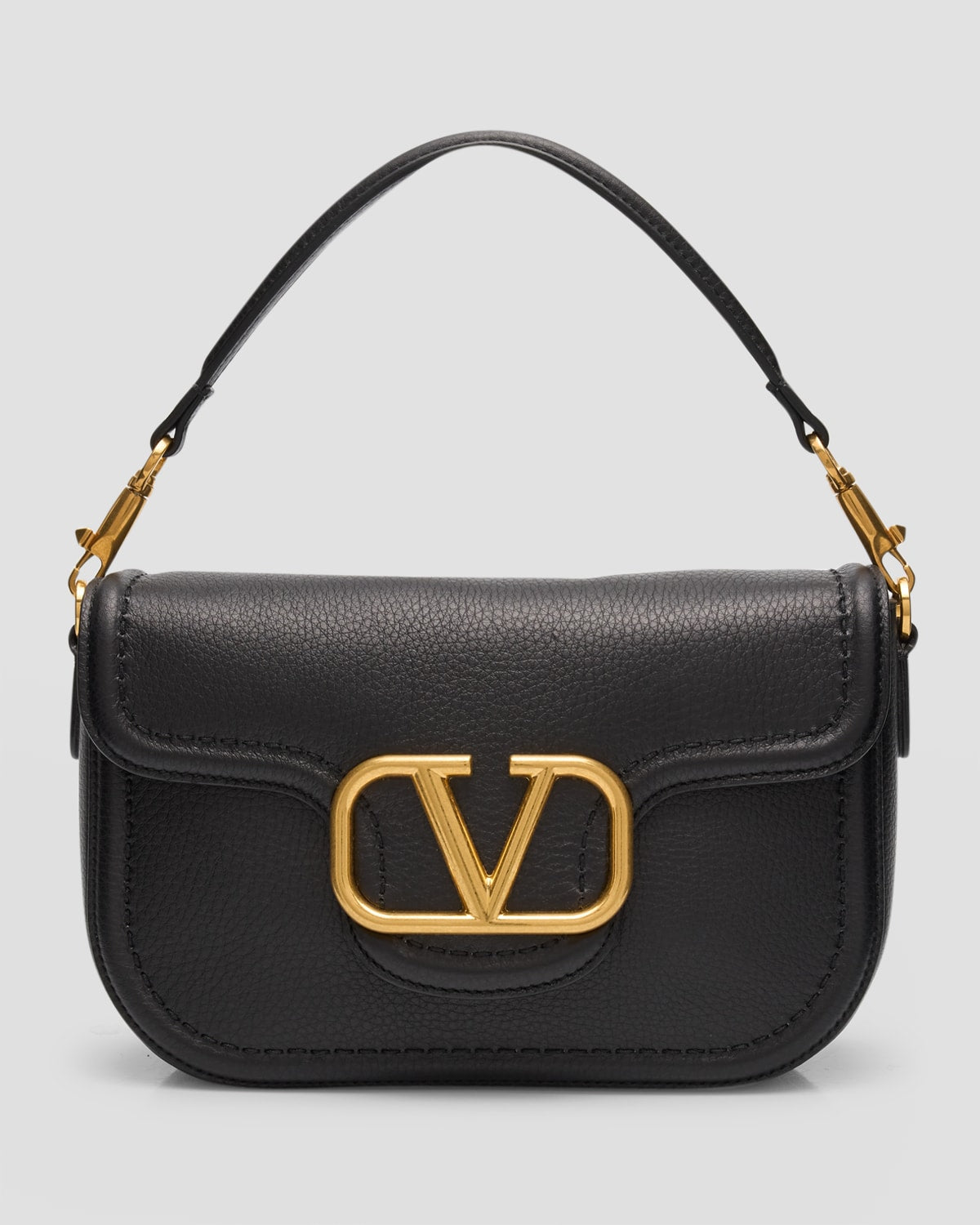 Valentino Loco VLOGO Flap Leather Shoulder Bag