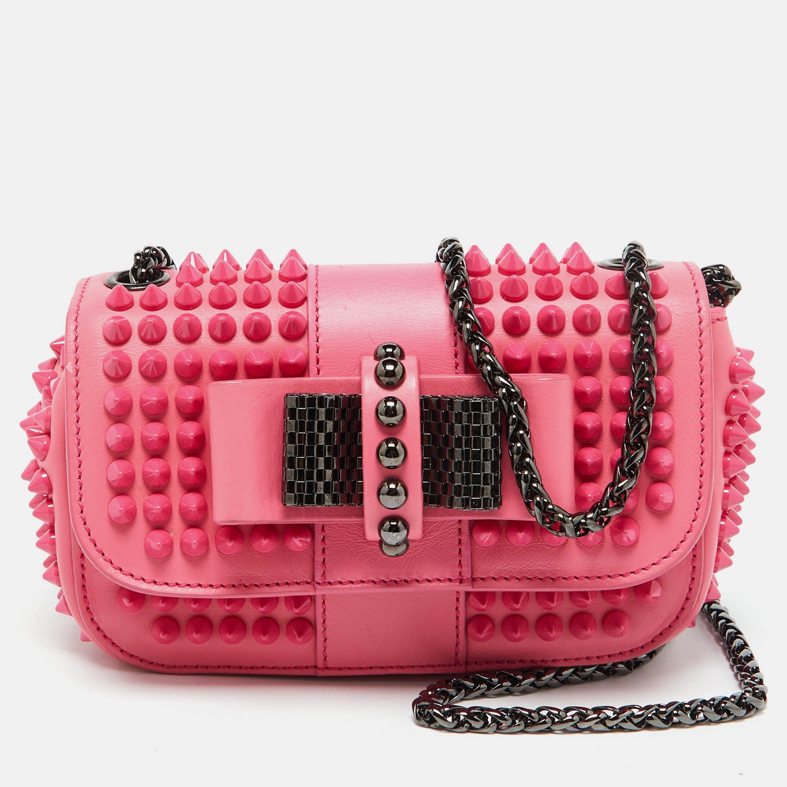 Christian Louboutin Sac à bandoulière Sweet Charity en cuir rose