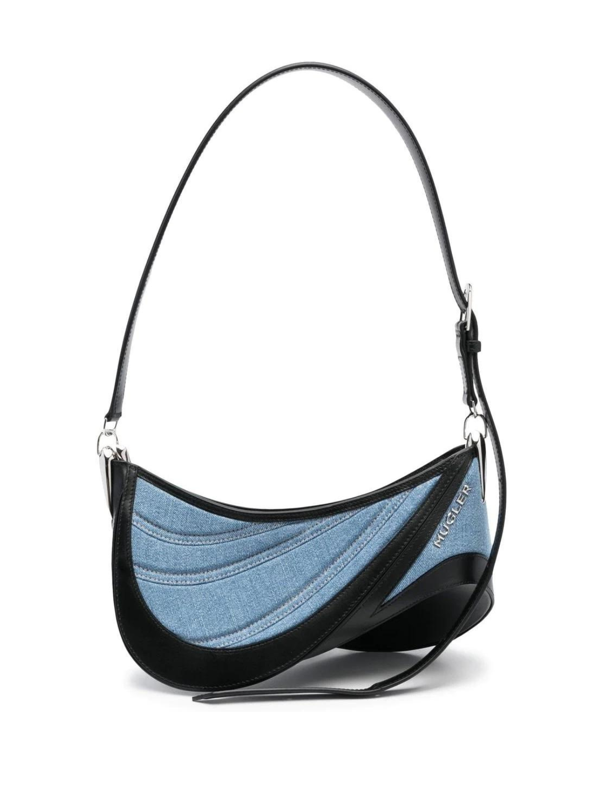 Mugler Women's Small Bi Color Spiral Curve 01 in Denim | Size UNI | 10SA0004211