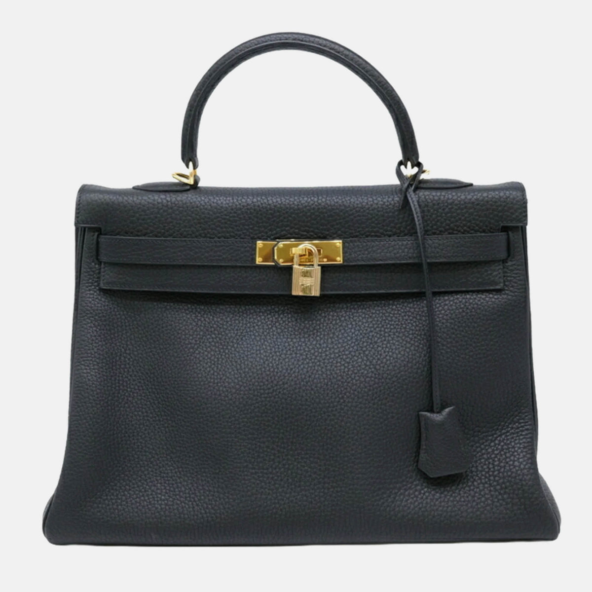 Hermès black Taurillon Clemence leather Kelly 35 handbag