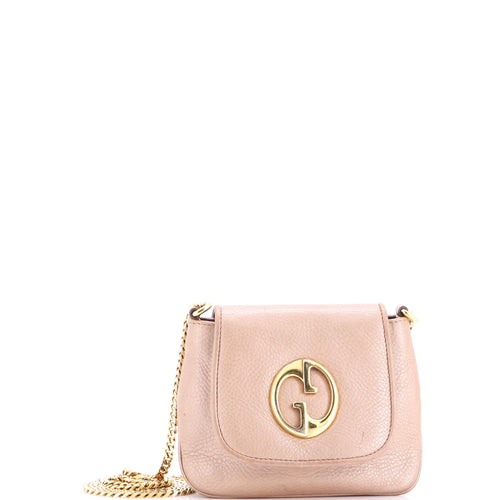 GUCCI 1973 Chain Shoulder Bag Leather Small