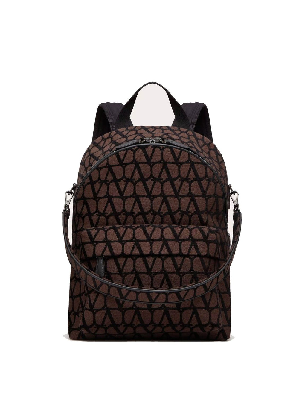 Men's Garavani - Toile Iconographe Fabric Backpack in Brown | 3Y2B0C25JXD Color U02