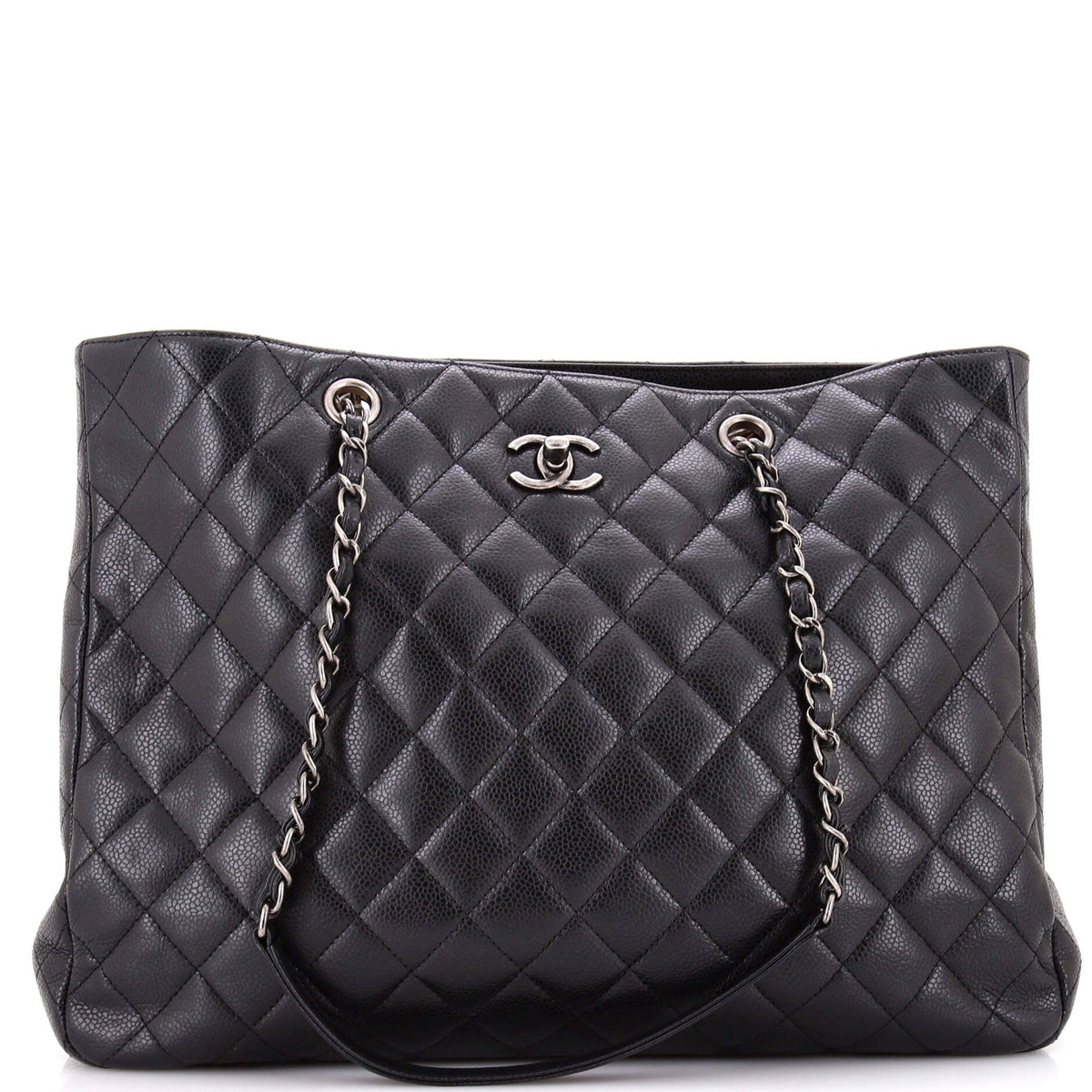 Chanel CHANEL Classic CC Shopping Tote Quilted Caviar Large