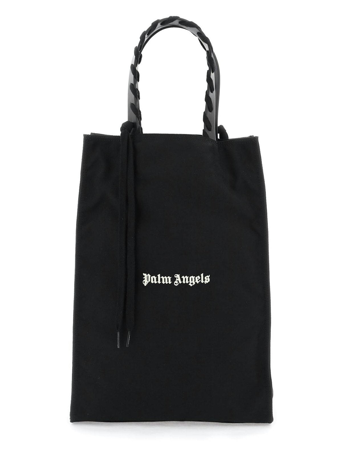 Palm Angels Men's Embroidered Logo Tote Bag With in Black | PMNA074S24FAB001