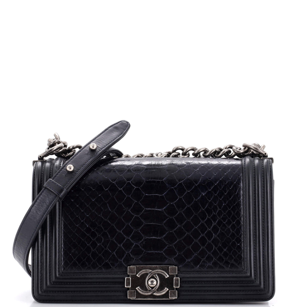 CHANEL Boy Flap Bag Python Alt Mittel