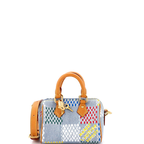 Speedy Bandouliere Bag 3D Damier Giant Denim 18