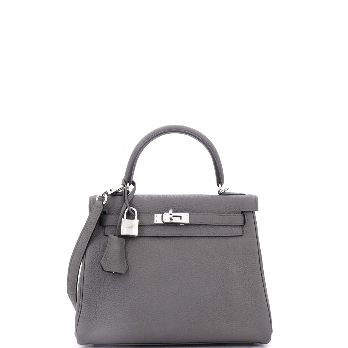 Herm?s Kelly Handbag Grey Togo with Palladium Hardware 25