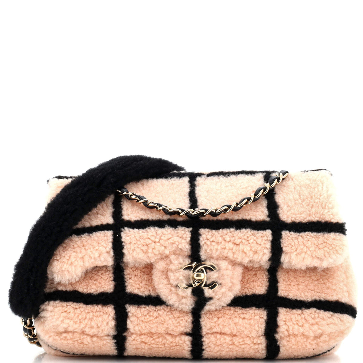 Chanel CHANEL CC Flap Bag Square Printed Shearling Large