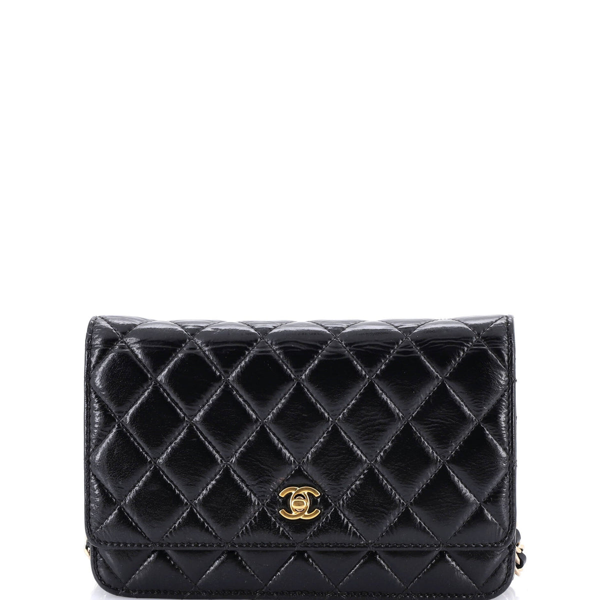 Chanel CHANEL Pearl Charm Wallet on Chain Quilted Glazed Calfskin