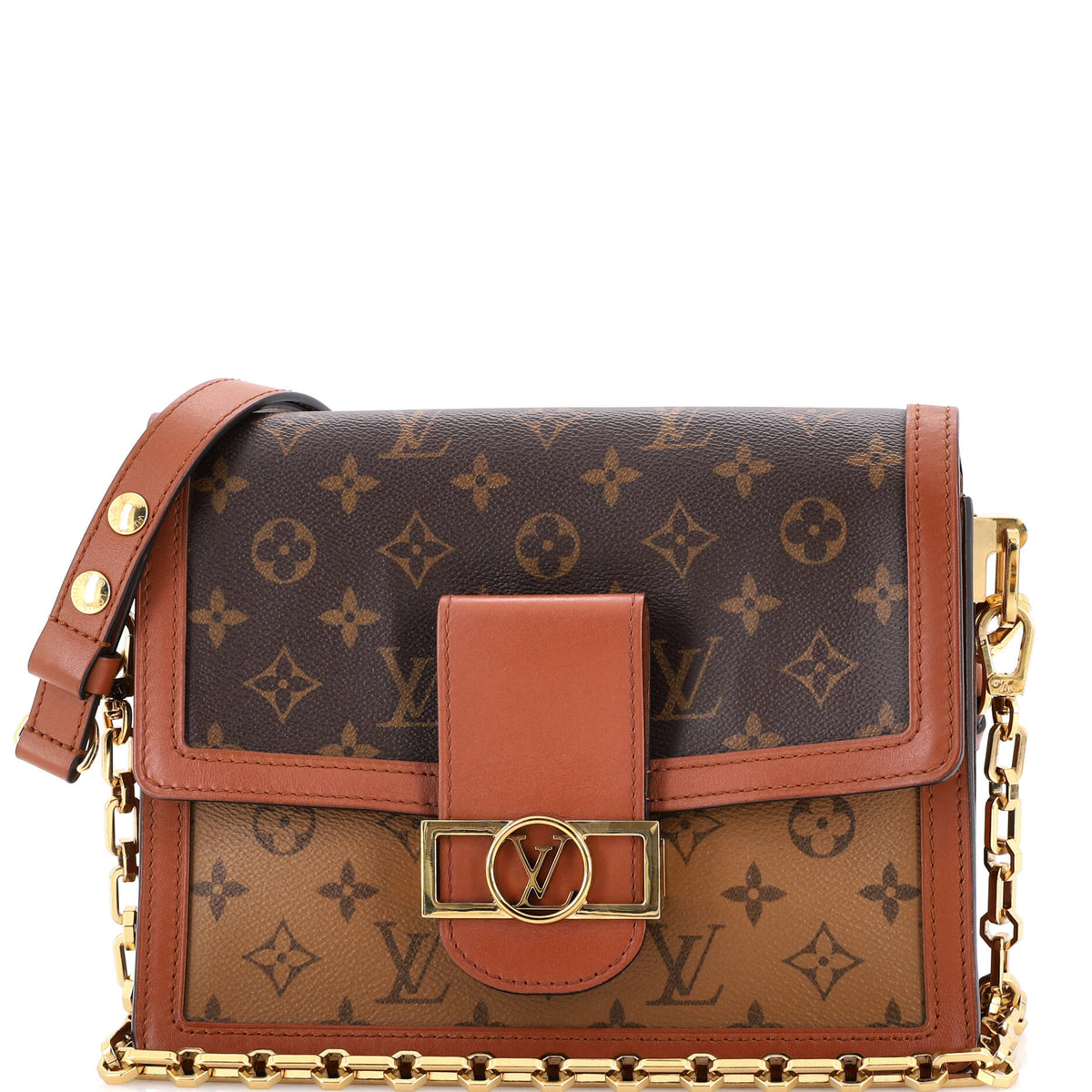 Louis Vuitton Dauphine Shoulder Bag Reverse Monogram Canvas MM