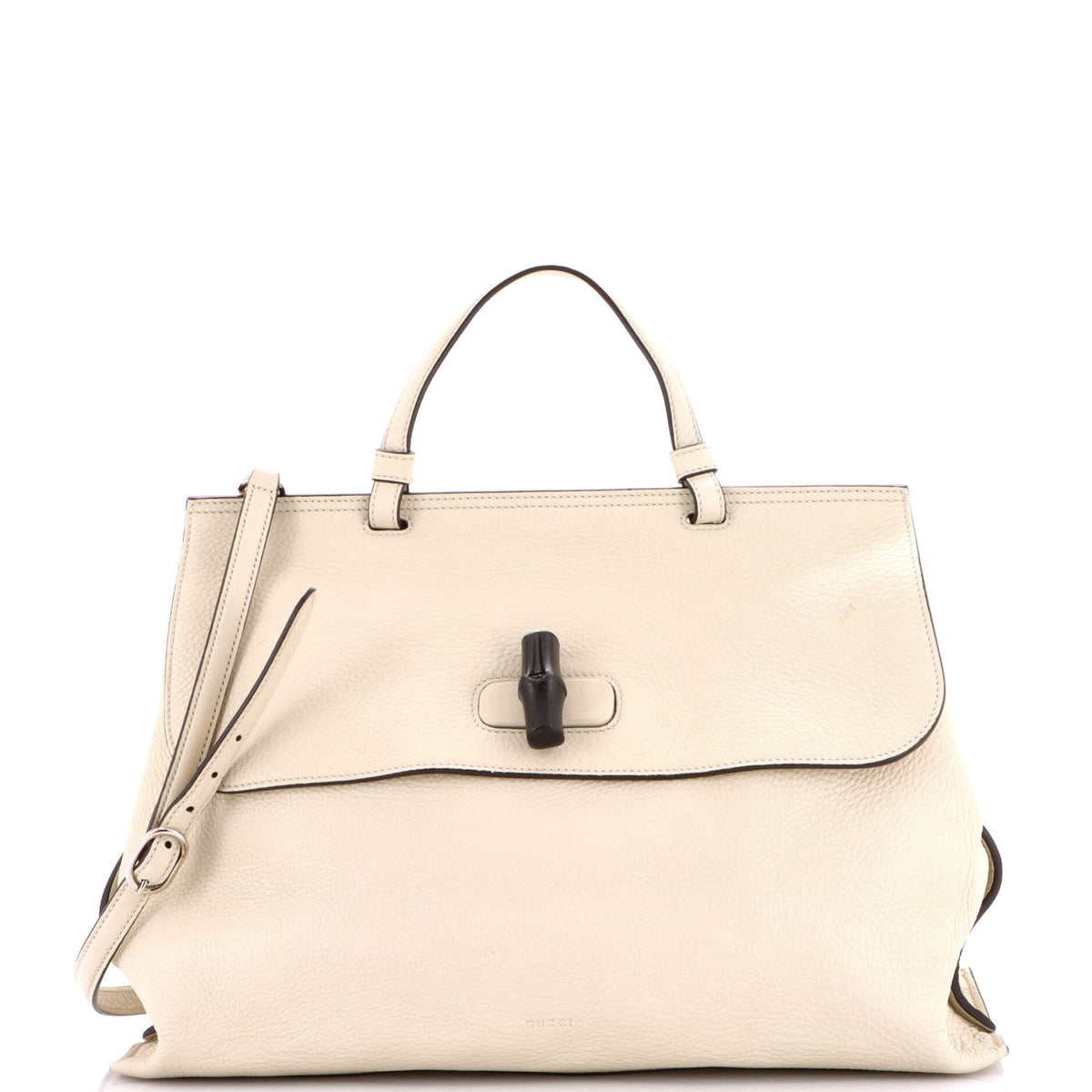 Gucci GUCCI Bamboo Daily Top Handle Bag Leather Large