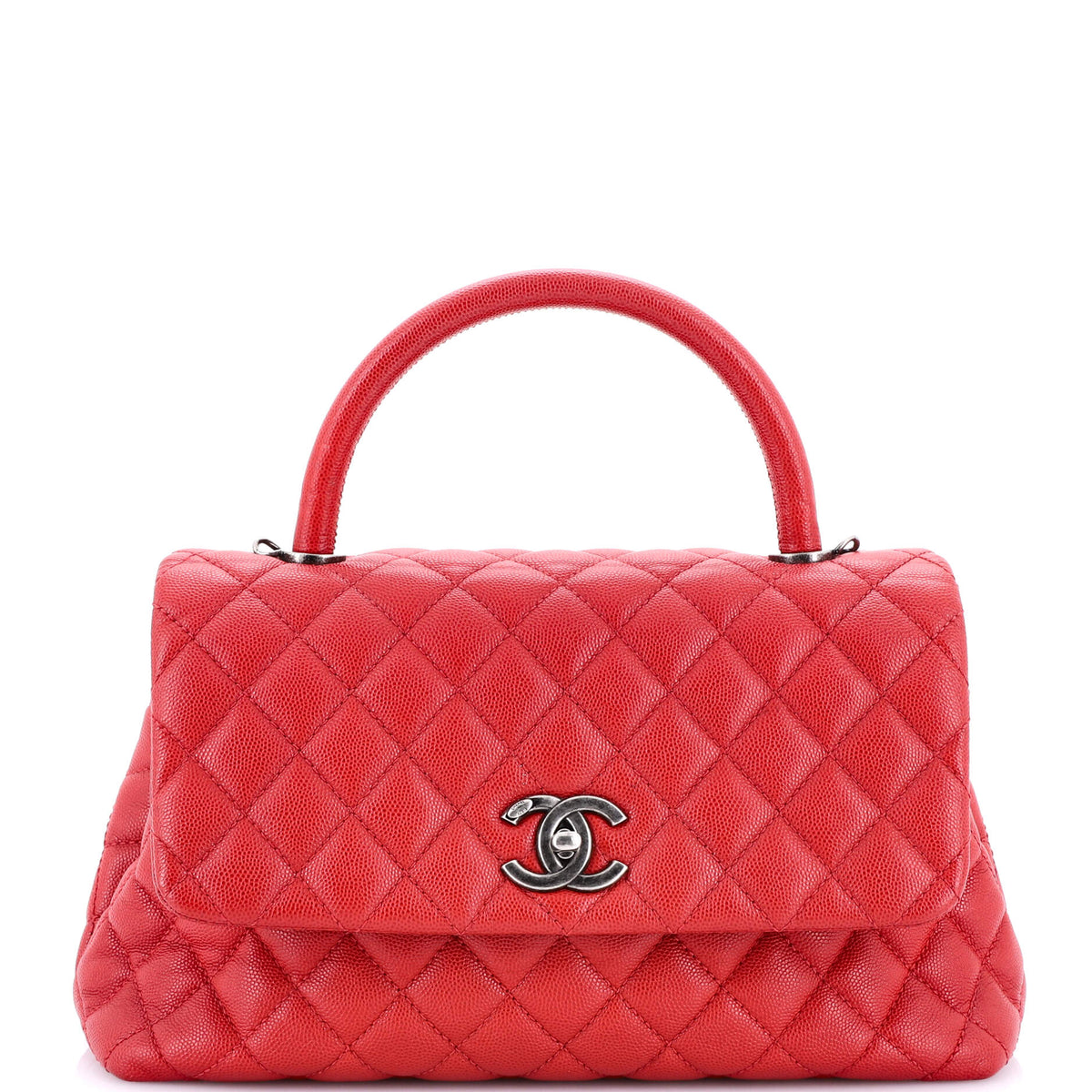 Chanel CHANEL Coco Top Handle Bag Quilted Caviar Small
