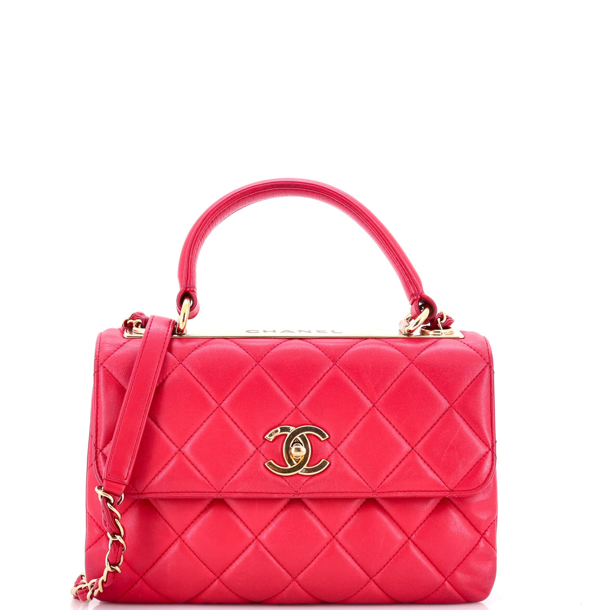Chanel CHANEL Trendy CC Top Handle Bag Quilted Lambskin Small