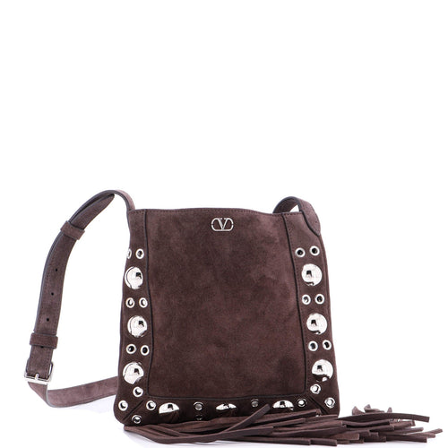 VALENTINO GARAVANI Nellcote Shoulder Bag Studded Suede