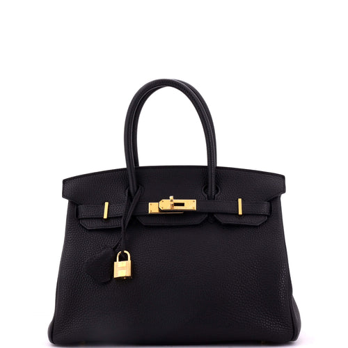Birkin Handbag Noir Togo with Gold Hardware 30