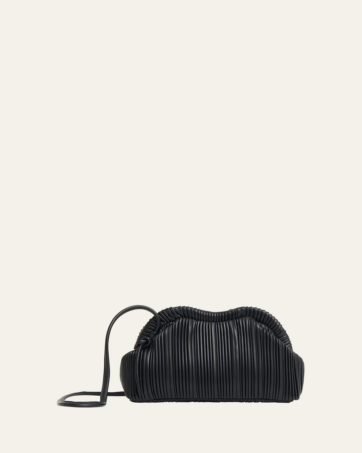 Mansur Gavriel Baci Pleated Leather Clutch Bag