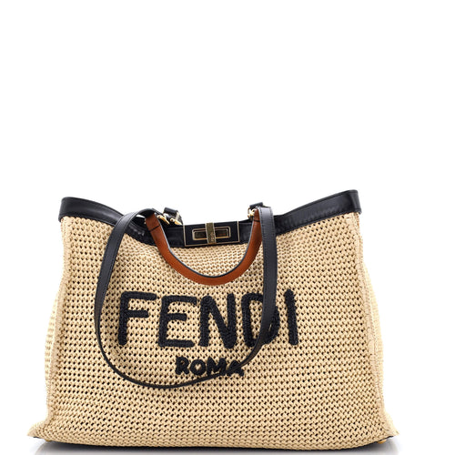 FENDI Peekaboo X-Tote Raffia Medium