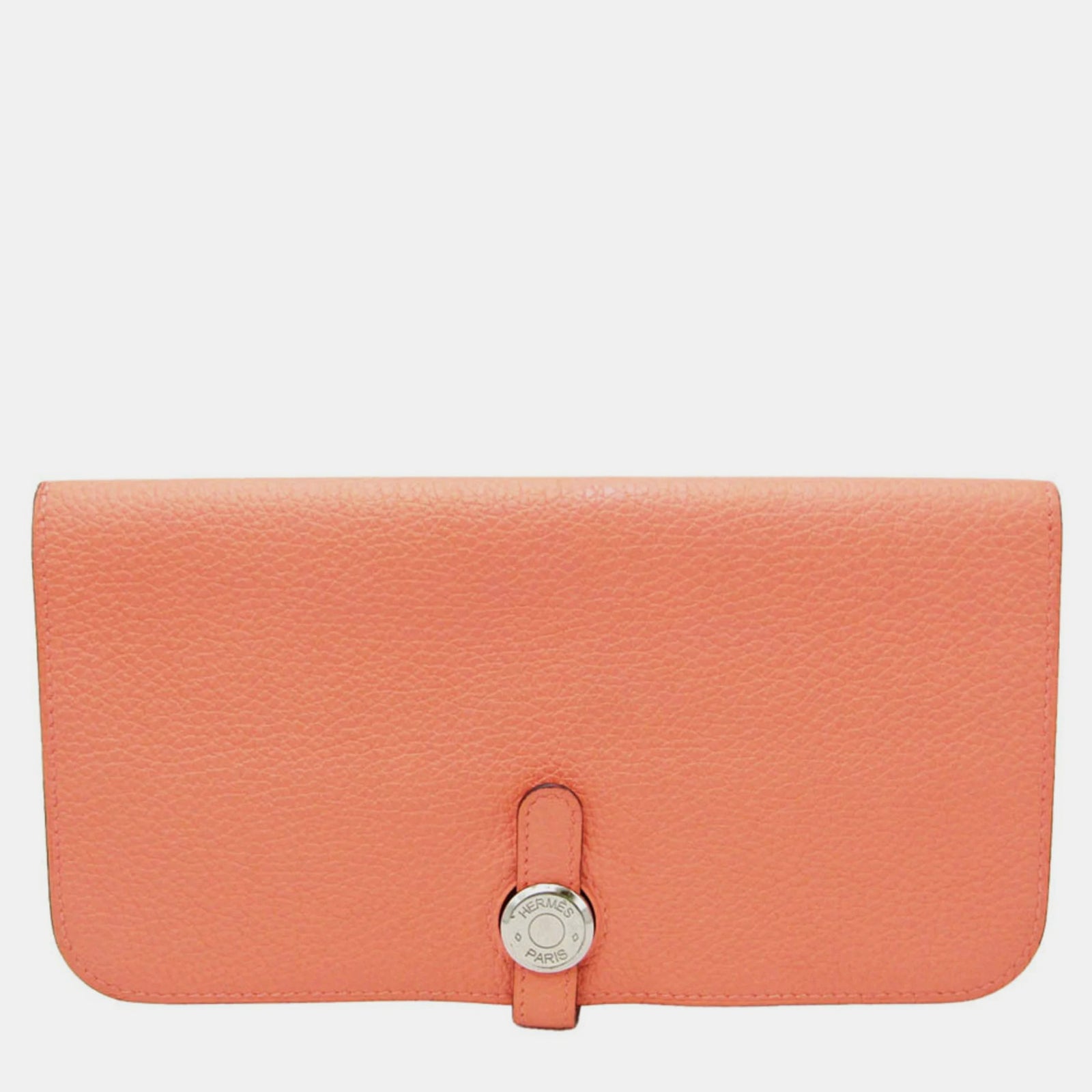 Herm?s Orange Togo Leather Dogon GM Wallet