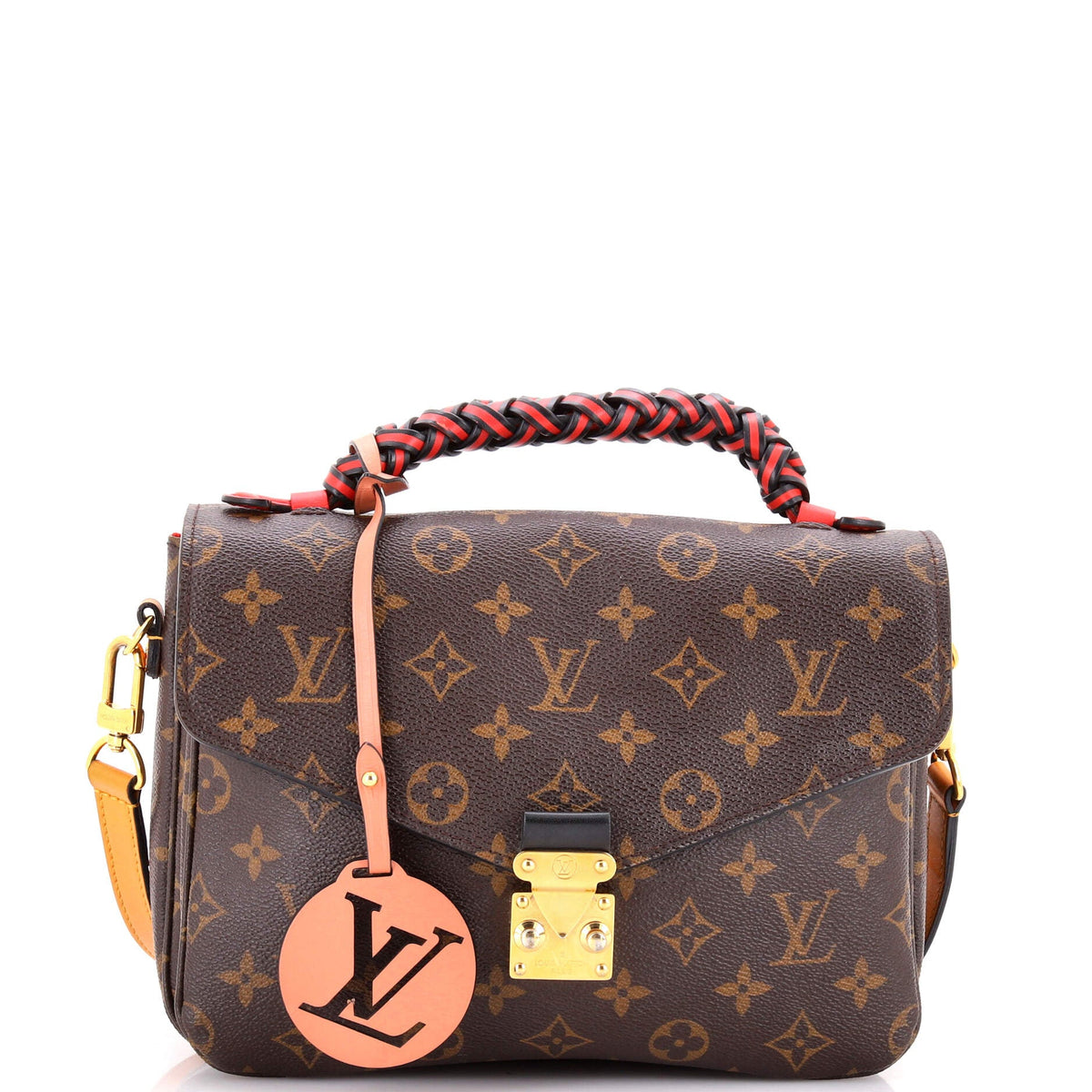 Louis Vuitton Braided Handle Pochette Metis Monogram Canvas with Leather