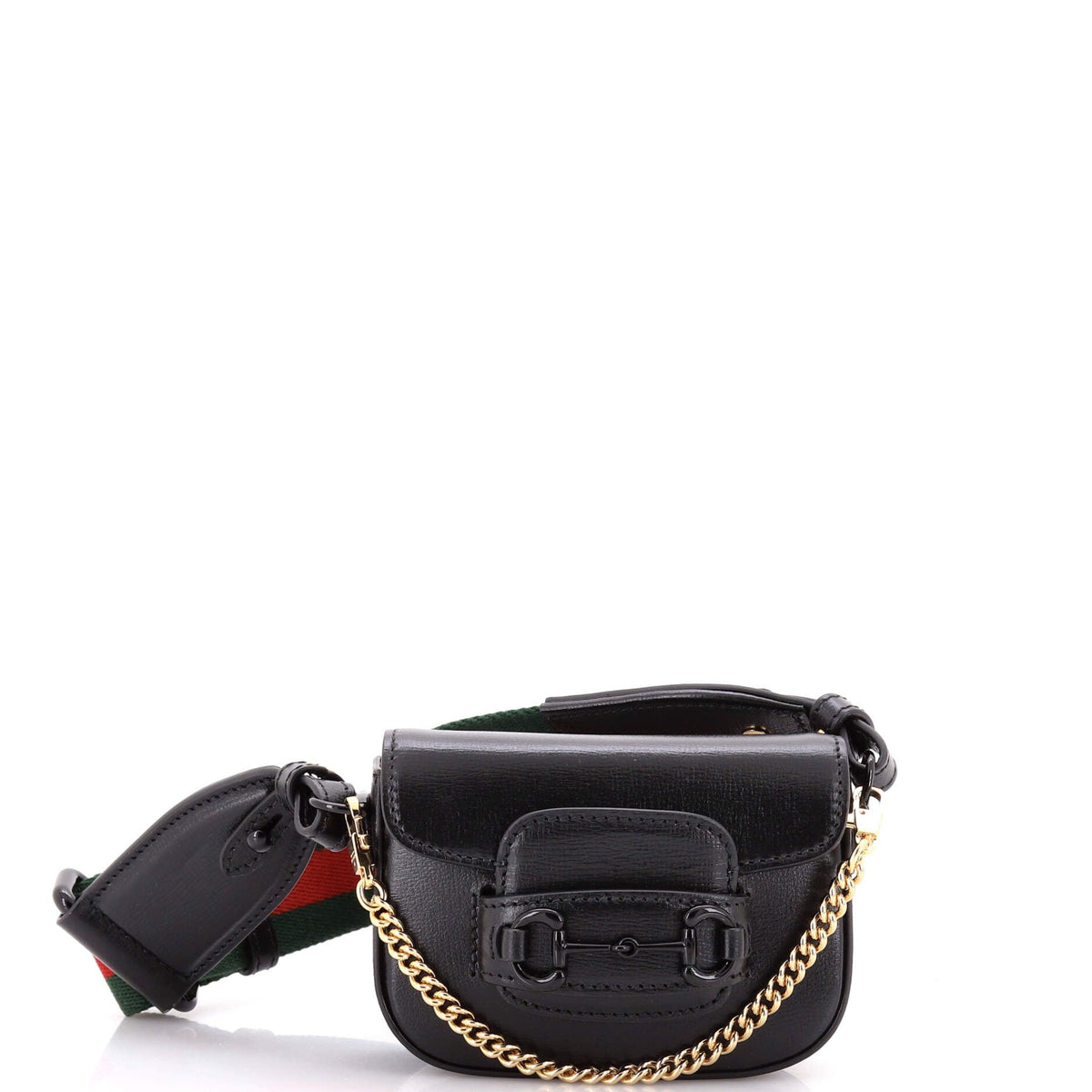 Gucci GUCCI Horsebit 1955 Flap Wallet with Strap Leather