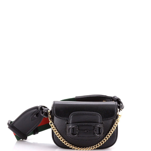GUCCI Horsebit 1955 Flap Wallet with Strap Leather