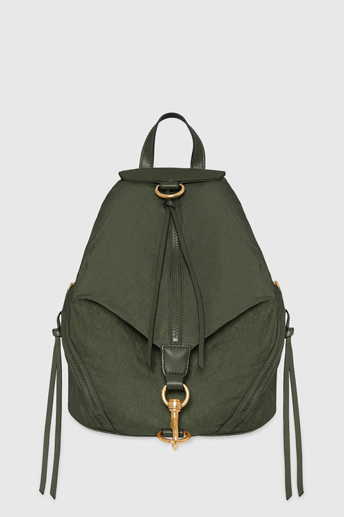 Julian Washed Nylon Backpack Bag In Olive