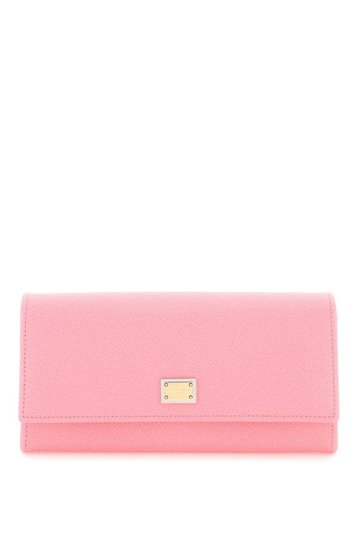 Dolce & Gabbana Women's Logo Plaque Wallet in Pink & Purple | Size UNICA | BI0087A1001