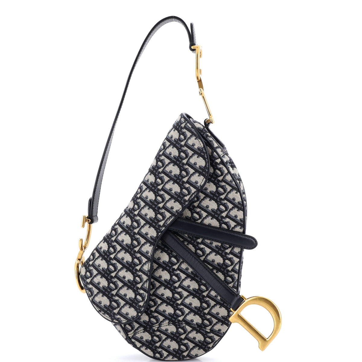 Christian Dior Saddle Handbag Oblique Canvas Medium