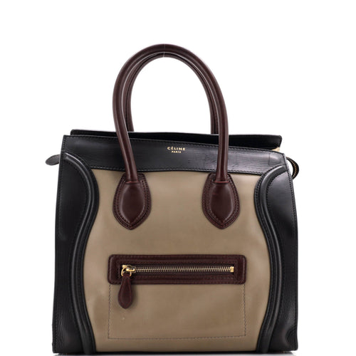 CELINE Bicolor Luggage Bag Leather Mini