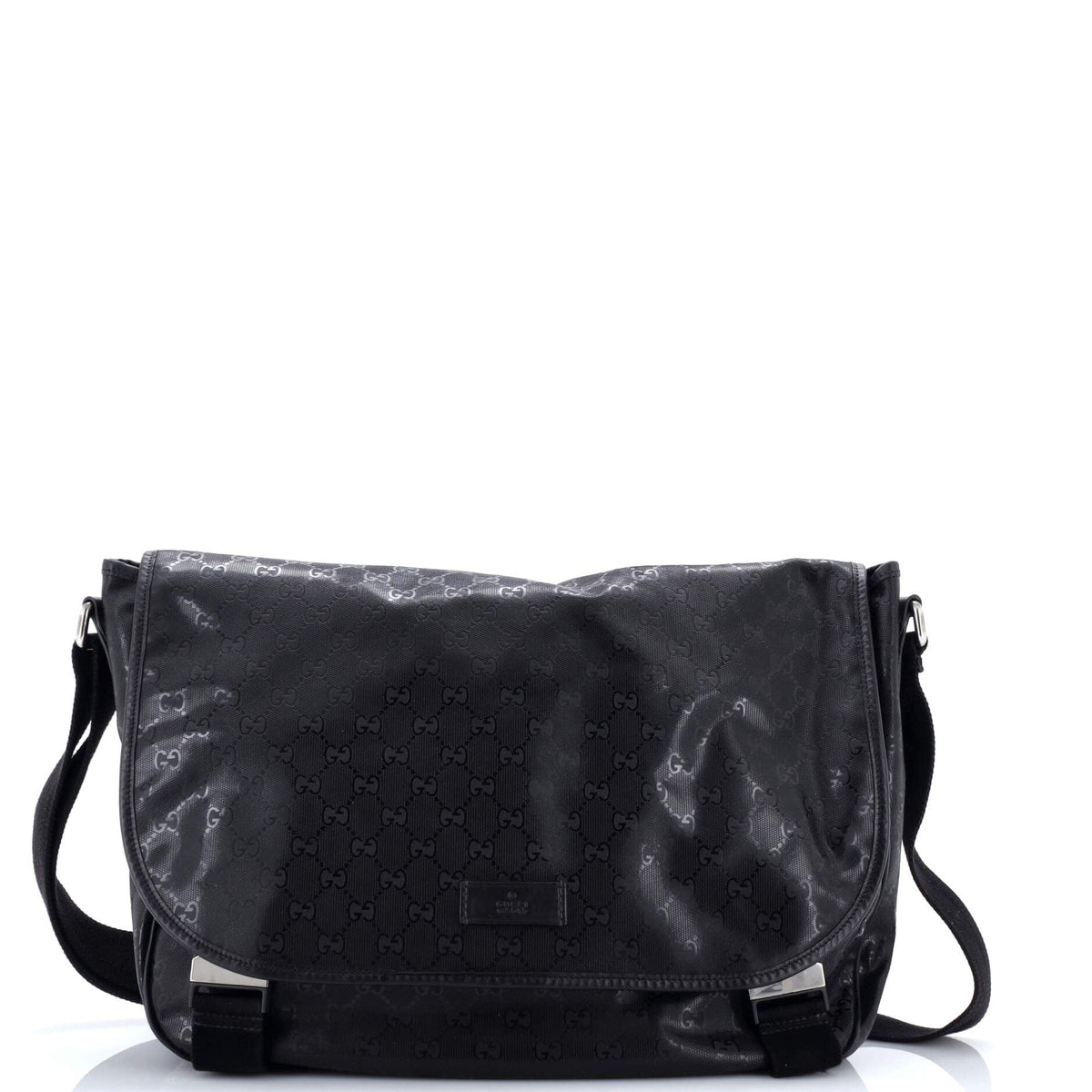 Gucci GUCCI Double Buckle Messenger Bag GG Imprime Large