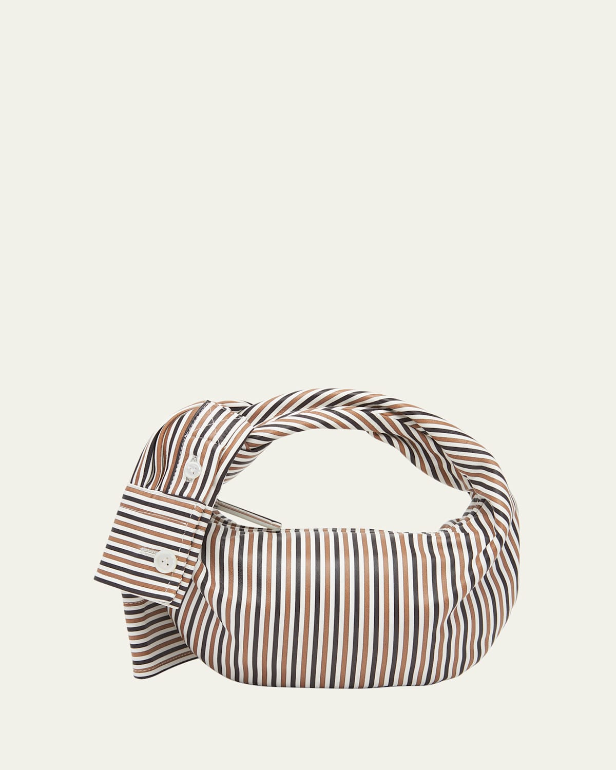 Bottega Veneta Jodie Mini Shirt Stripe-Print Top-Handle Bag