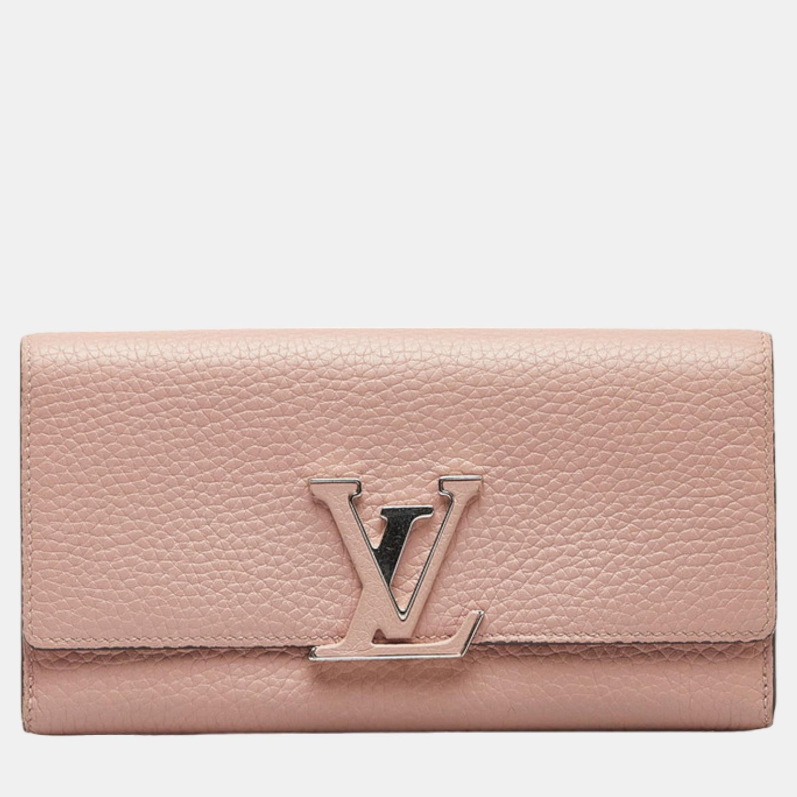 Louis Vuitton Rosa Taurillon Capucines-Geldbörse aus Leder, lange Geldbörse