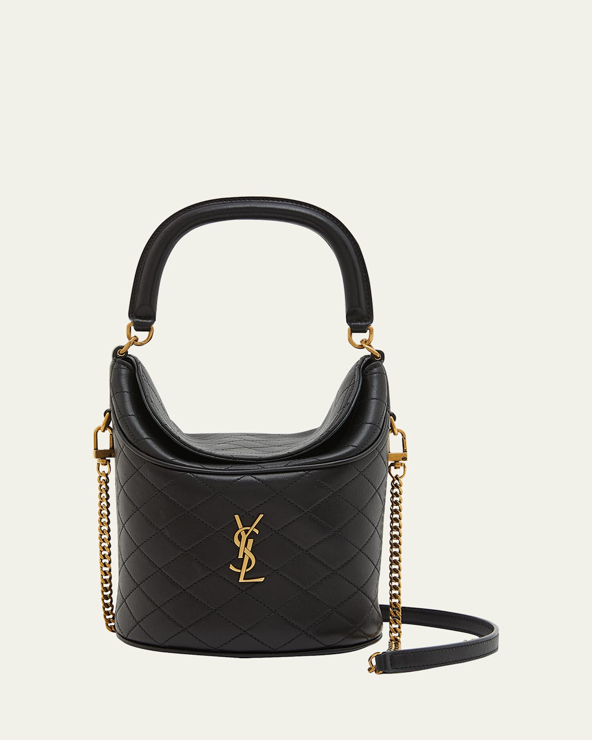 Saint Laurent Gaby Mini Leather Bucket Bag