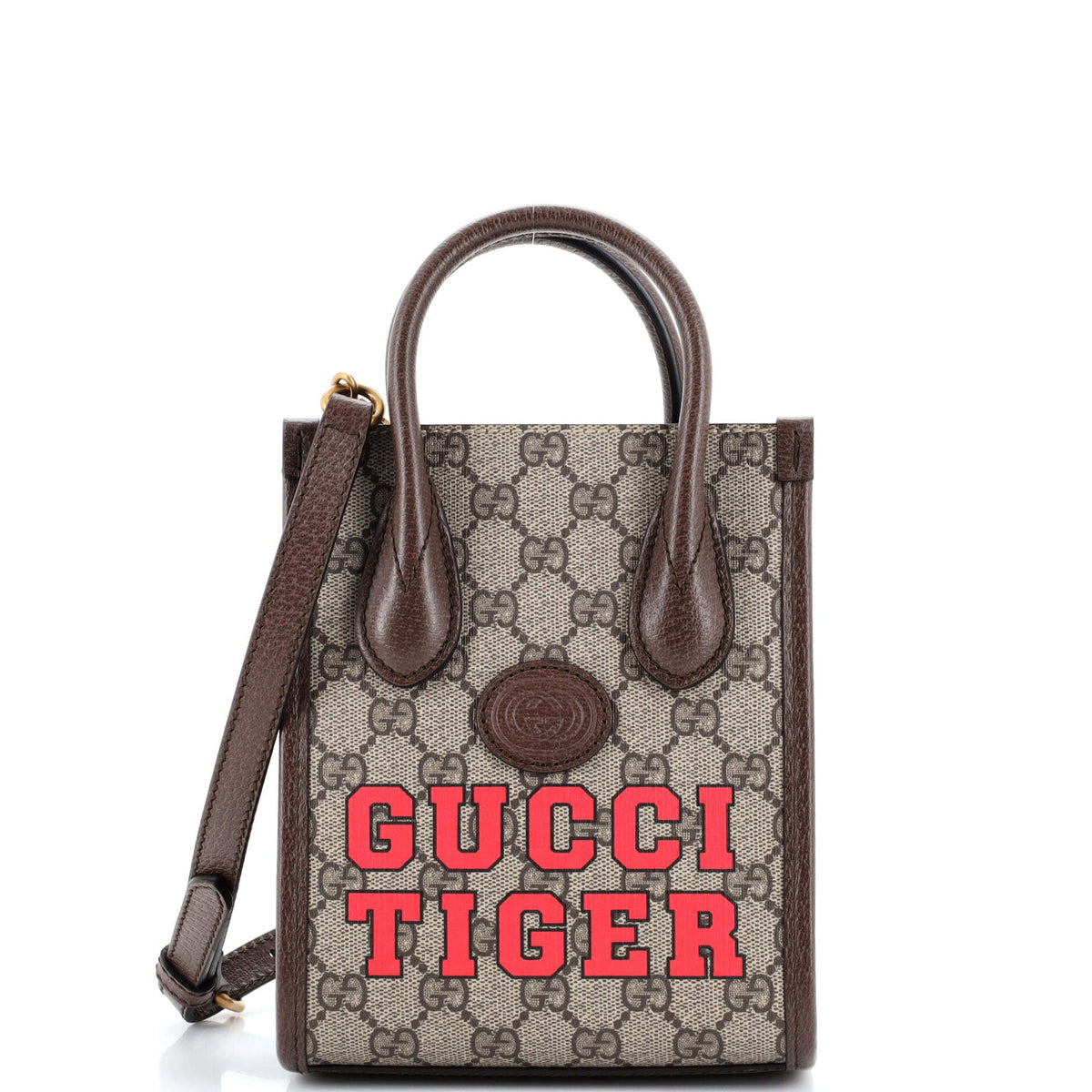 Gucci GUCCI Interlocking G Patch Tote Printed GG Coated Canvas Mini