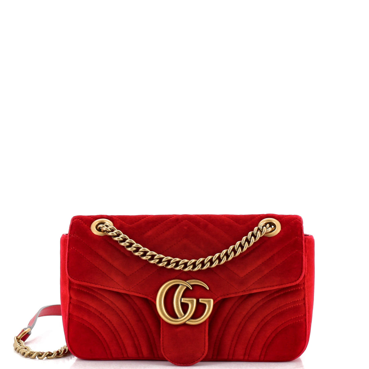 Gucci GUCCI GG Marmont Flap Bag Matelasse Velvet Small