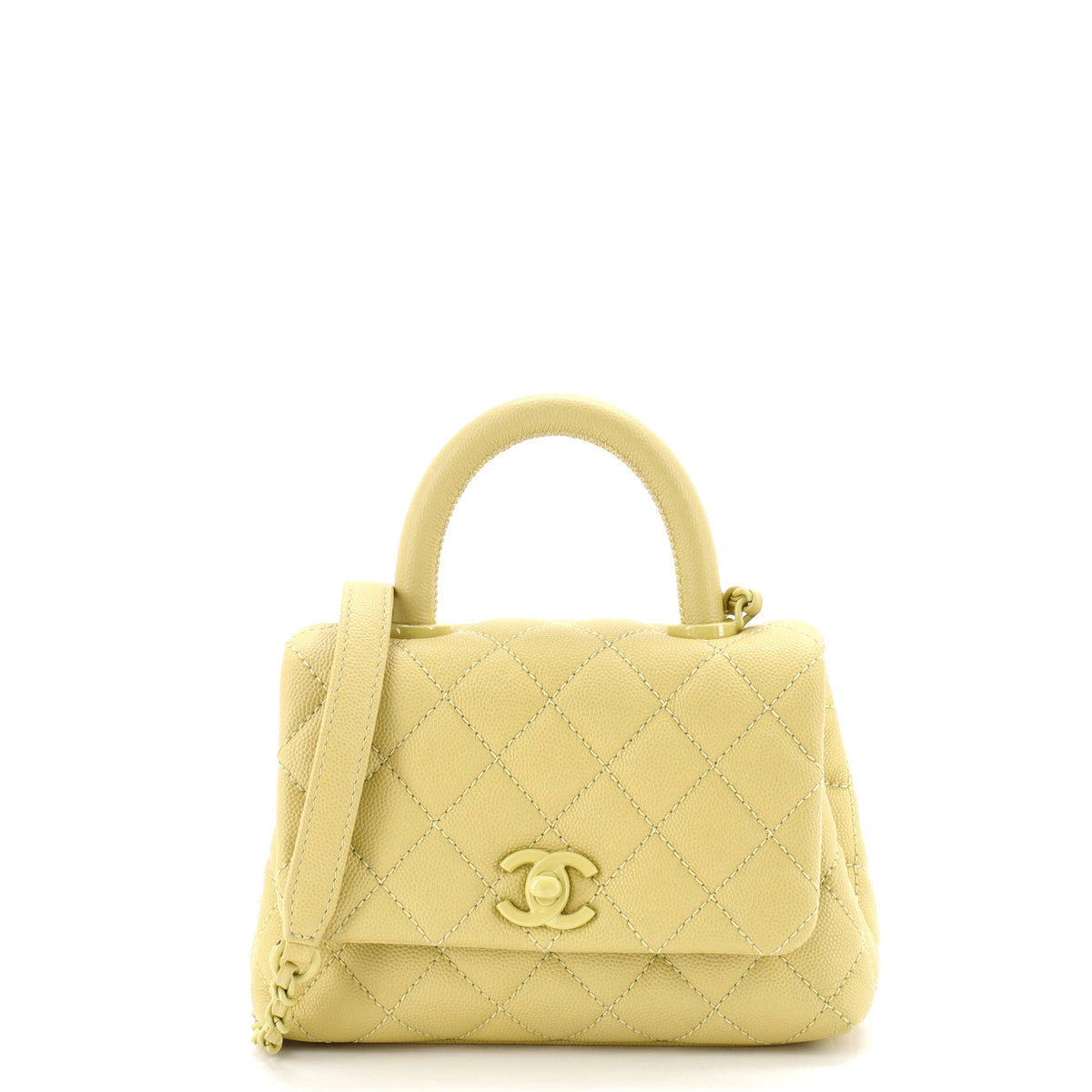 Chanel CHANEL Coco Top Handle Bag Quilted Caviar Extra Mini