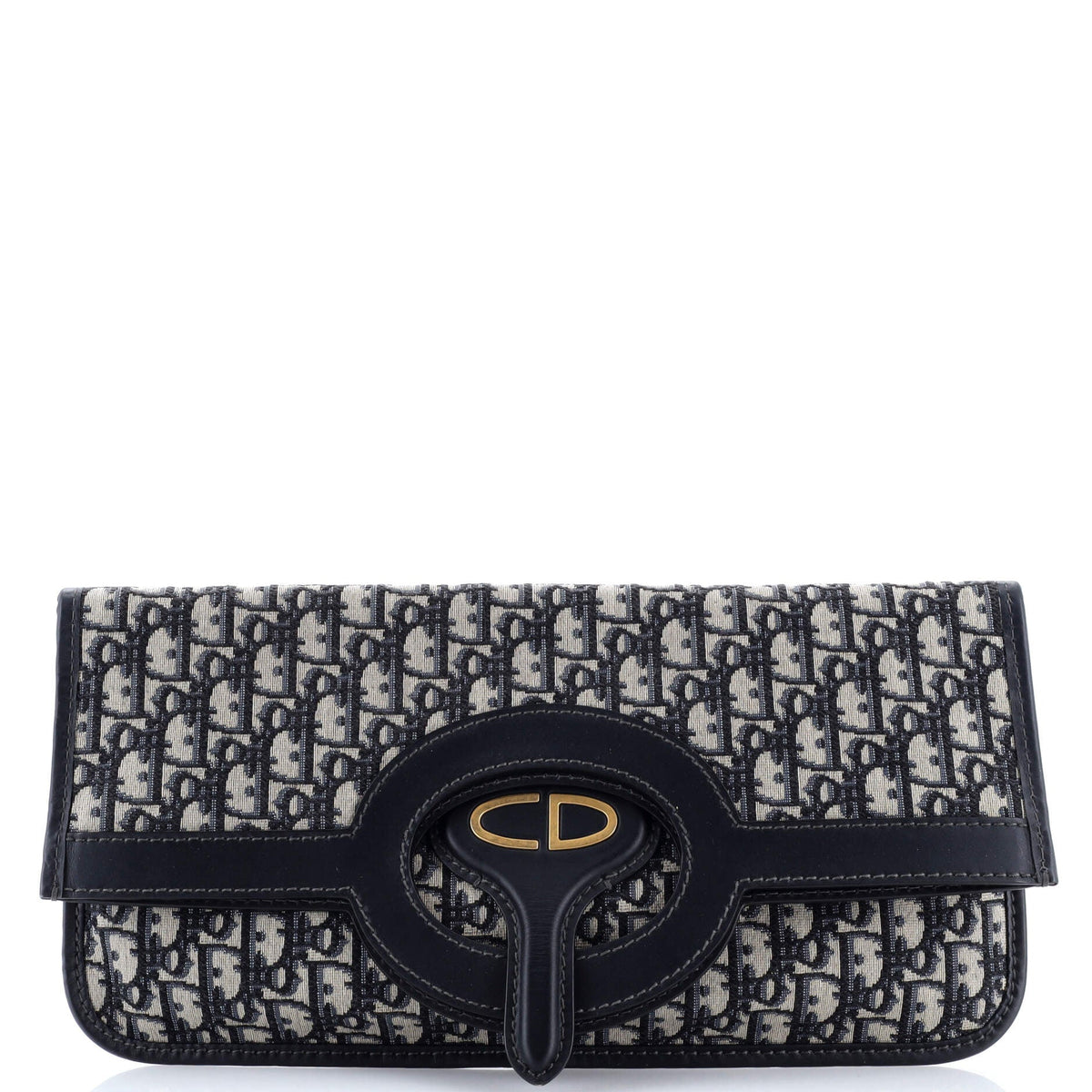 Christian Dior Fold Over Clutch Oblique Canvas